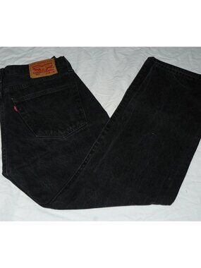 Levi Levi's 501 Button-Fly Straight Jeans Black, 33 x 30, GUC